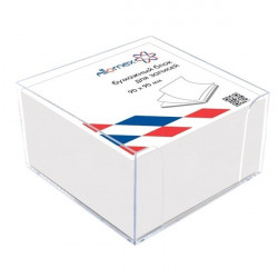 Piezīmju papīrs kastītē Attomex 90x90x50mm, balts