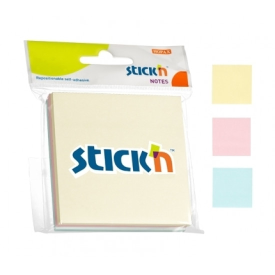 Līmlapiņas StickN 21092 Magic pads, 76x76mm, 3x50gab, pasteļkrāsu asorti