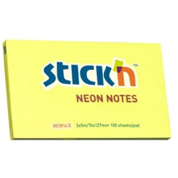 Līmlapiņas StickN 21135 76x127mm, 100 lapas, neona dzeltenas