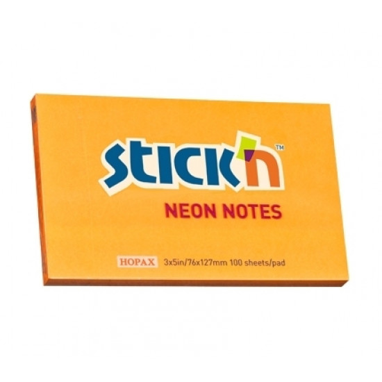 Līmlapiņas StickN 2116,8 76x127mm, 100 lapas, neona oranžas