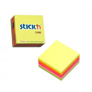 Līmlapiņu kubs StickN 21203, 51x51mm, 250lapas/iep, 5 neona krāsu asorti