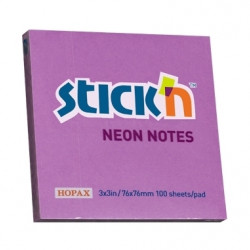 Līmlapiņas StickN 21210 76x76mm, 100 lapas,  neona violetas
