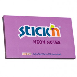 *Līmlapiņas StickN 21214 76x127mm, 100 lapas, neona violetas