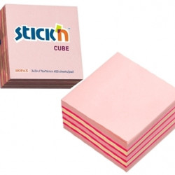 Līmlapiņas StickN Cube 21341,76x76mm, 400lapas, rozā