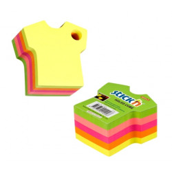*Līmlapiņu kubs ar caurumu StickN 21400 70x70mm, 400 lapas, T-krekla forma, neona krāsas