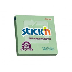 Līmlapiņas StickN 21552, 360 adhesive, 76x76mm, 100gab/iep, zaļas