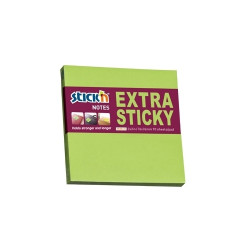 Līmlapiņas StickN 21672 Extra sticky, 76x76mm, 90 lapas, neona zaļas