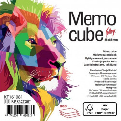 Memo cube KPF COLLEGE 85x85/800 sheets, colored, loose sheets
