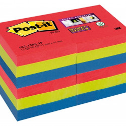 Līmlapiņu kubs 3M Super Sticky 47.6x47.6mm, 12x90 Bora Bora, 3 krāsas