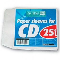 CD aploksne Acme papīra ar logu, 1gab, balta