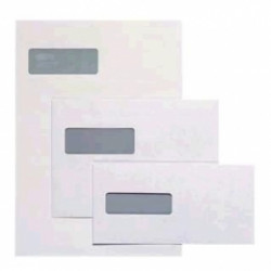 самоклеящийся почтовый конверт E5 College 156x220мм, с "окном" (вырез на лицевой стороне конверта, закрытый прозрачной пленкой), 25 шт/уп
