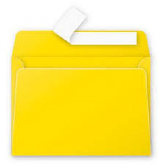 Конверт цветные, ассорти, C6, 114x162mm, sun yellow