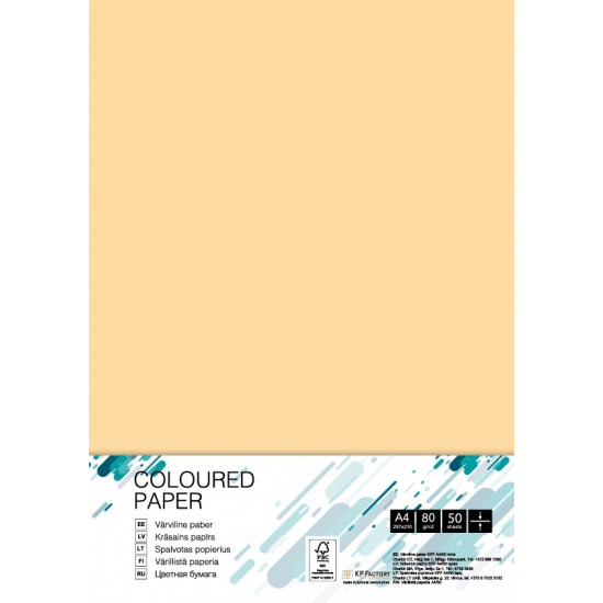 Krāsains papīrs College A4, 80g/m², 50 loksnes, Chamois CH32