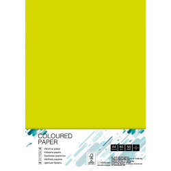 Krāsains papīrs College A4, 80g/m², 50 loksnes, Neon Yellow