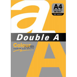 *Krāsains papīrs Double A,  A4, 80g/m², 50 loksnes, gaiši oranžs