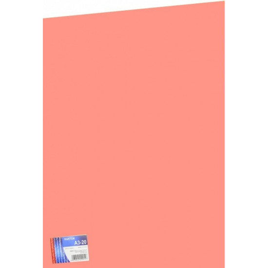 Krāsains kartons Kreska A3, 170g/m², 1 loksne, laša krāsas
