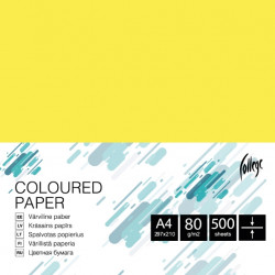 Krāsains papīrs College A4, 80g/m², 500 loksnes, FP04, Yellow