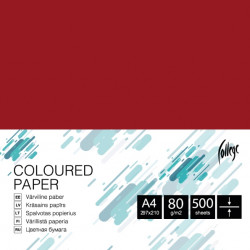 Krāsains papīrs College A4, 80g/m², 500 loksnes, CC41, Deep red
