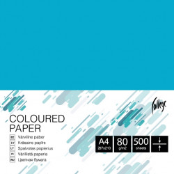 Krāsains papīrs College A4, 80g/m², 500 loksnes, CC47, Lake blue