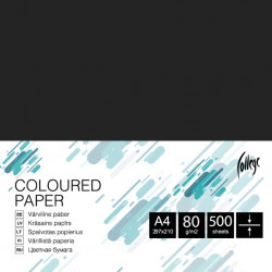 Krāsains papīrs College A4, 80g/m², 500 loksnes, CC54, Black