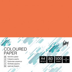 Krāsains papīrs College A4, 80g/m², 500 loksnes, CC40, Orange red