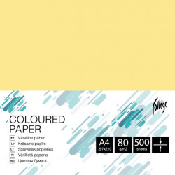 Krāsains papīrs College A4, 80g/m², 500 loksnes, CC56, Light yellow