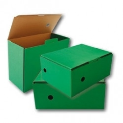 Коробка архивная картонная, 15x35x25cm, зеленый