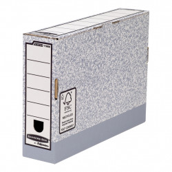 Архивная коробка Fellowes A4 8cм с откидывающейся крышкой, серый