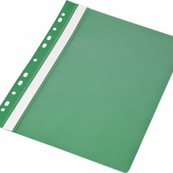 Скоросшиватель с перфорацией A4 PVC, зеленый