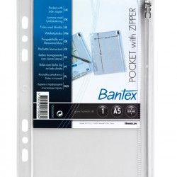 *Dokumentu kabata ar rāvējslēdzi Bantex Zip, 85x120mm, 140mic, 1gab, caurspīdīga