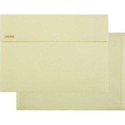 Папка-конверт на кнопке "deVENTE. Pastel" A4 (320x230 мм), 350 мкм, фактура "песок" внешний карман 180 мм, индивидуальная маркировка, непрозрачный желтый