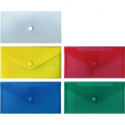 Папка-конверт на кнопке "deVENTE" C6 (224x119 мм), 180 мкм, полупрозрачная ассорти (полупрозрачная, красная, синяя, зеленая, желтая) ( Код ТН ВЭД 3926100000)
