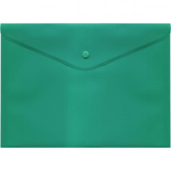 Папка-конверт на кнопке "deVENTE" A4 (330x240 мм), 180 мкм, непрозрачная зеленая ( Код ТН ВЭД 3926100000)