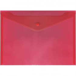 Папка-конверт на кнопке "deVENTE" A4 (330x240 мм), 180 мкм, полупрозрачная красная ( Код ТН ВЭД 3926100000)