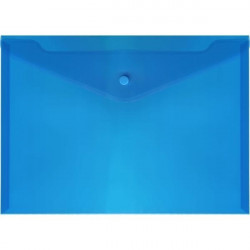 Папка-конверт на кнопке "deVENTE" A4 (330x240 мм), 180 мкм, полупрозрачная синяя ( Код ТН ВЭД 3926100000)