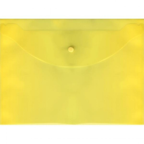 Папка-конверт на кнопке "Attomex" A4 (330x240 мм), 120 мкм, полупрозрачная желтая ( Код ТН ВЭД 3926100000)