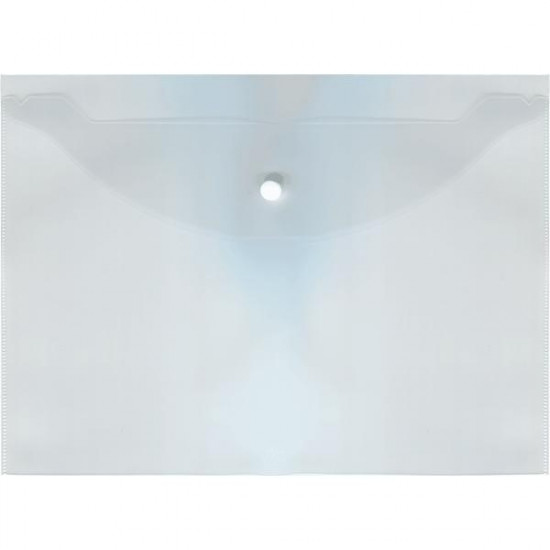 Папка-конверт на кнопке "Attomex" A4 (330x240 мм), 120 мкм, прозрачная ( Код ТН ВЭД 3926100000)