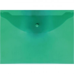 Папка-конверт на кнопке "Attomex" A4 (330x240 мм), 120 мкм, полупрозрачная зеленая ( Код ТН ВЭД 3926100000)