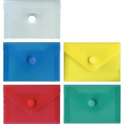 Папка-конверт на кнопке "deVENTE" A7 (105x74 мм), 180 мкм, полупрозрачная ассорти (полупрозрачная, красная, синяя, зеленая, желтая) ( Код ТН ВЭД 3926100000)