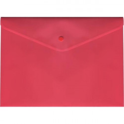 Папка-конверт на кнопке "deVENTE" A4 (330x240 мм), 180 мкм, непрозрачная красная ( Код ТН ВЭД 3926100000)