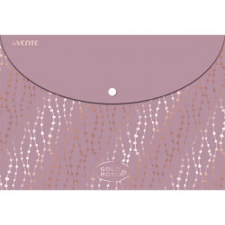 Папка-конверт на кнопке "deVENTE. Gold rose. Dots" A4 (330x235 мм), 150 мкм, непрозрачная с рисунком, с полукруглым клапаном, индивидуальная маркировка