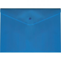 Папка-конверт на кнопке "deVENTE" A3, 180 мкм, полупрозрачная синяя
