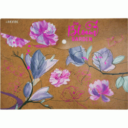 *Mape-aploksne ar pogu deVente, Bloom Garden A4, 0.18mic, ziedi violetos toņos