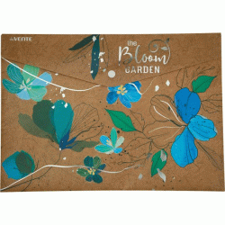 *Mape-aploksne ar pogu deVente, Bloom Garden A4, 0.18mic, ziedi zilos toņos