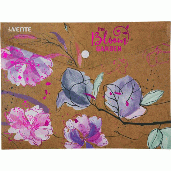*Mape ar pogu deVente, Bloom Garden A5, 180mic, ziedi violetos toņos