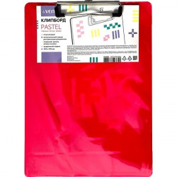 Клипборд пластиковый "deVENTE. Pastel" 316x225 мм, толщина 2 мм, в пластиковом пакете, непрозрачный розовый