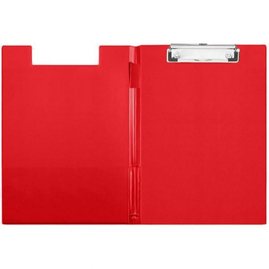 Папка-клипборд "deVENTE" A4 (230x315 мм) усиленная с внутренним карманом, картон толщина 2,5 мм, покрытие ПВХ 150 мкм, ширина прижима 12 см, в пластиковом пакете, красная