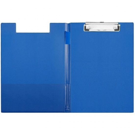 Папка-клипборд "deVENTE" A4 (230x315 мм) усиленная с внутренним карманом, картон толщина 2,5 мм, покрытие ПВХ 150 мкм, ширина прижима 12 см, в пластиковом пакете, синяя