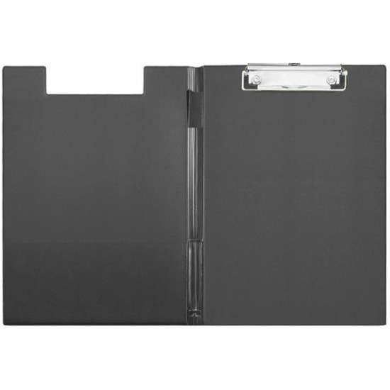 Папка-клипборд "deVENTE" A4 (230x315 мм) усиленная с внутренним карманом, картон толщина 2,5 мм, покрытие ПВХ 150 мкм, ширина прижима 12 см, в пластиковом пакете, черная