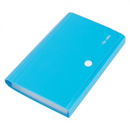 Папка-картотека на кнопке Deli Vivid E5561 A6 гориз. пластик 0.17мм ассорти 12 отделений